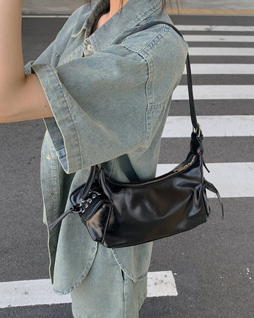 Dor Eyelet Leather Two-way Shoulder Bag